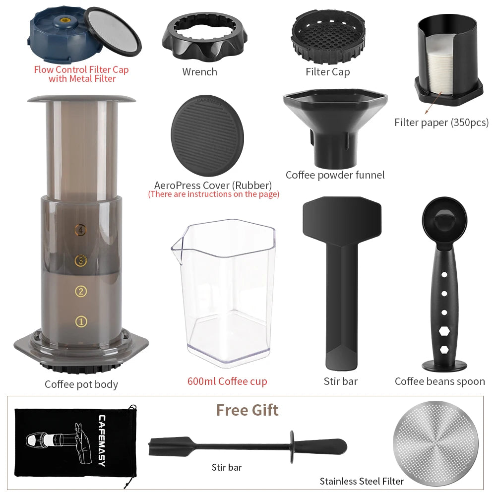 Cafemey máquina de café expresso portátil imprensa francesa barista ferramenta cafeteira imprensa ar máquina café com filtros para aeropress