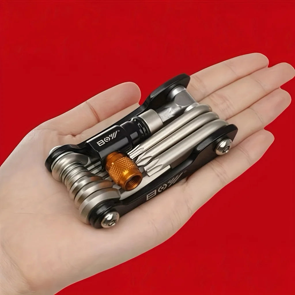 Conjunto de chave de soquete 16 em 1, cabeça giratória antiderrapante. Aço inoxidável durável para reparos domésticos e automotivos. Ferramenta fácil e universal.