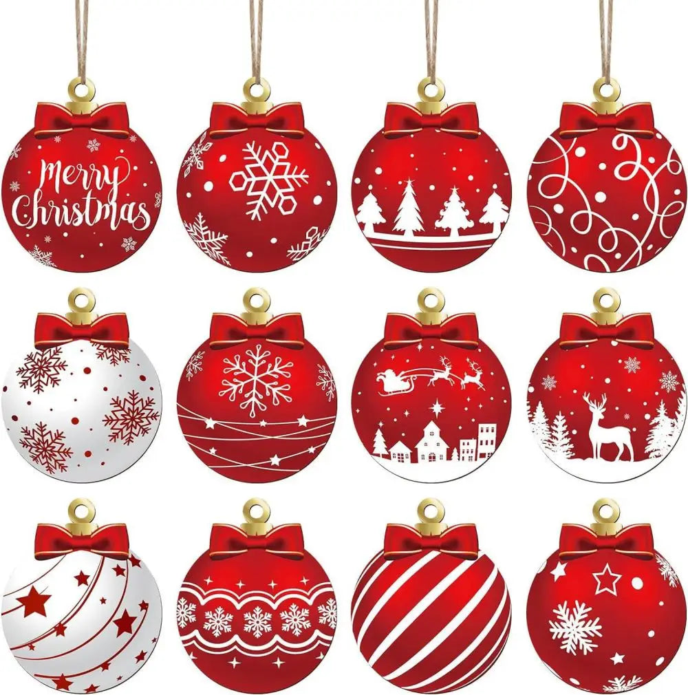 Novas bolas decorativas de madeira de natal decorações penduradas bolas de natal diy decorações de árvore de natal fontes de festa em casa