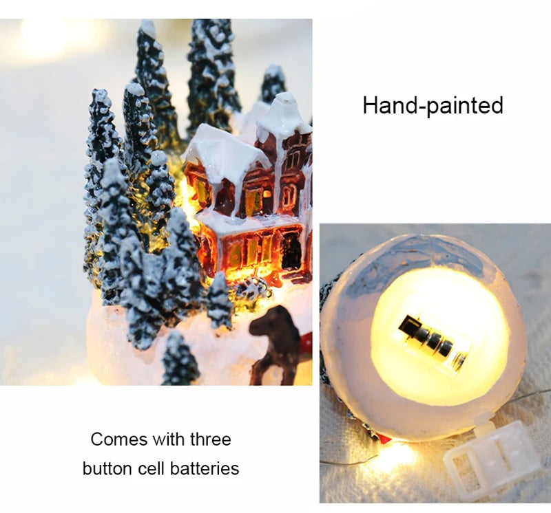 Decorações de natal led luzes da noite luminosa micro paisagem casa presente criativo das crianças natal ano novo ornamentos