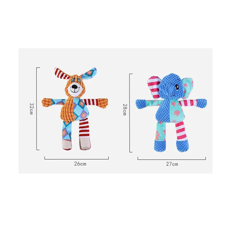 Brinquedo de Pelúcia para Cães, Fofo, em Formato de Raposa e Elefante, Anti-Mordida, Interativo, com Som, para Limpeza dos Dentes, Diversão e Resistência à Mordida