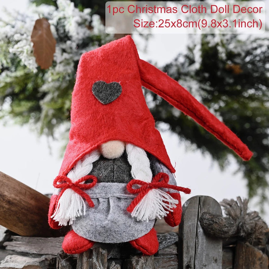 Gnome natal boneca sem rosto ornamento feliz natal decorações para casa 2024 navidad natal cristmas presente de natal ano novo 2025 - Kasa & Pet