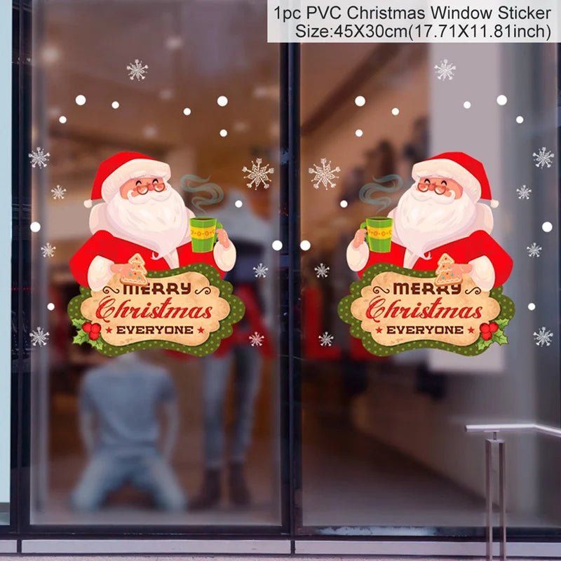 Adesivo de janela de natal, decorações de feliz natal para casa 2024, ornamento de natal, presentes de natal, ano novo 2025
