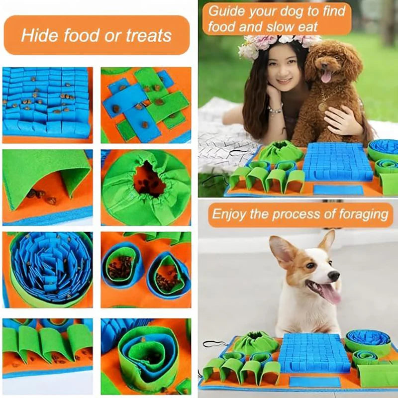 Tapete de Cheirar para Cães, Almofada Interativa de Alimentação Lenta para Cães Pequenos e Gatos, Brinquedo Quebra-Cabeça para Combater o Tédio e Estimulação Mental