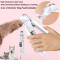 2 em 1 aparador de unhas elétrico para animais de estimação com luzes LED moedor de unhas para animais de estimação aparador de unhas e moedor para cães/gatos pequenos, médios e grandes