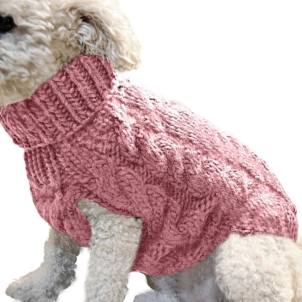 Roupas de inverno para animais de estimação, suéter para cães pequenos, roupas para gatos, quente, gola alta, chihuahua, colete lanoso, yorkie, casaco de cachorro de pelúcia