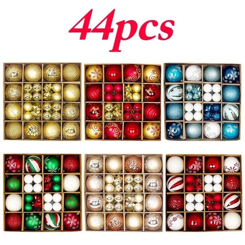 Conjunto de 44 Bolas de Natal para Pendurar na Árvore, Decoração de Natal para Casa, Presente para Festa de Ano Novo 2026