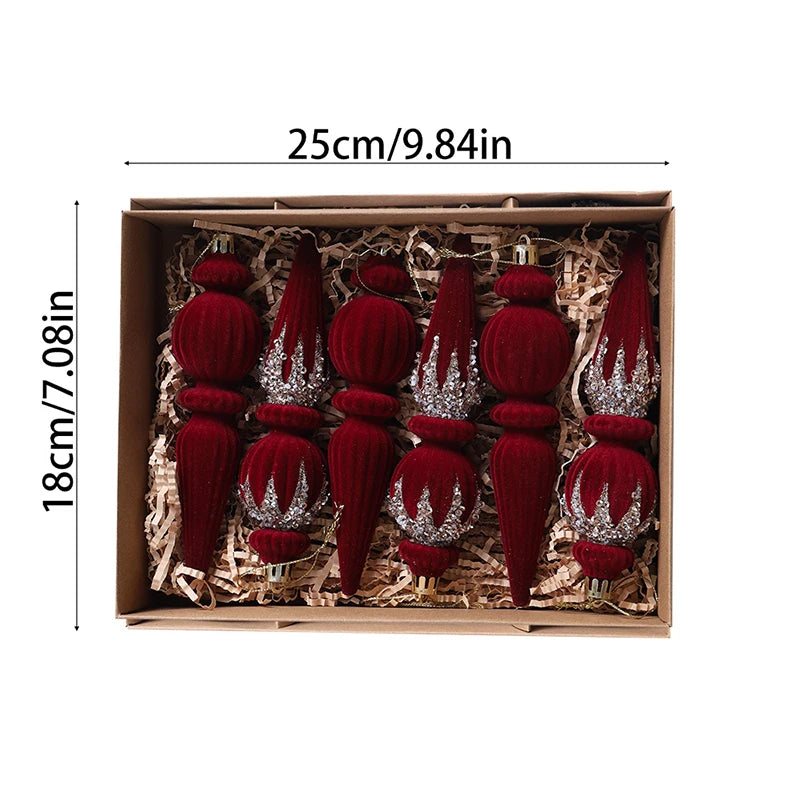 1 caixa de bolas de Natal Red Velvet, enfeites pendentes para árvore de Natal, decoração para festas em casa, presentes de Natal e Ano Novo 2026