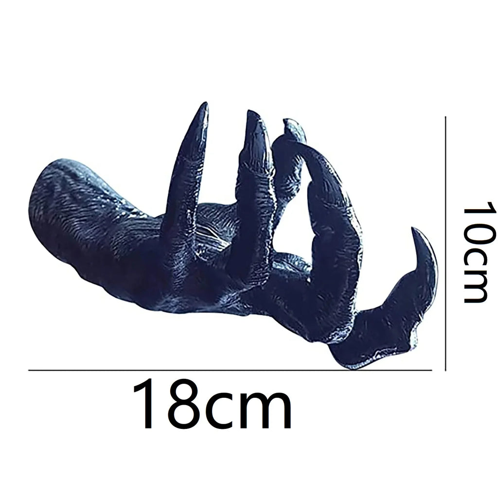 Halloween decorativo gótico bruxa mão estátua diabo mão criativa resina decorativa cabide arte da parede escultura decoração de casa