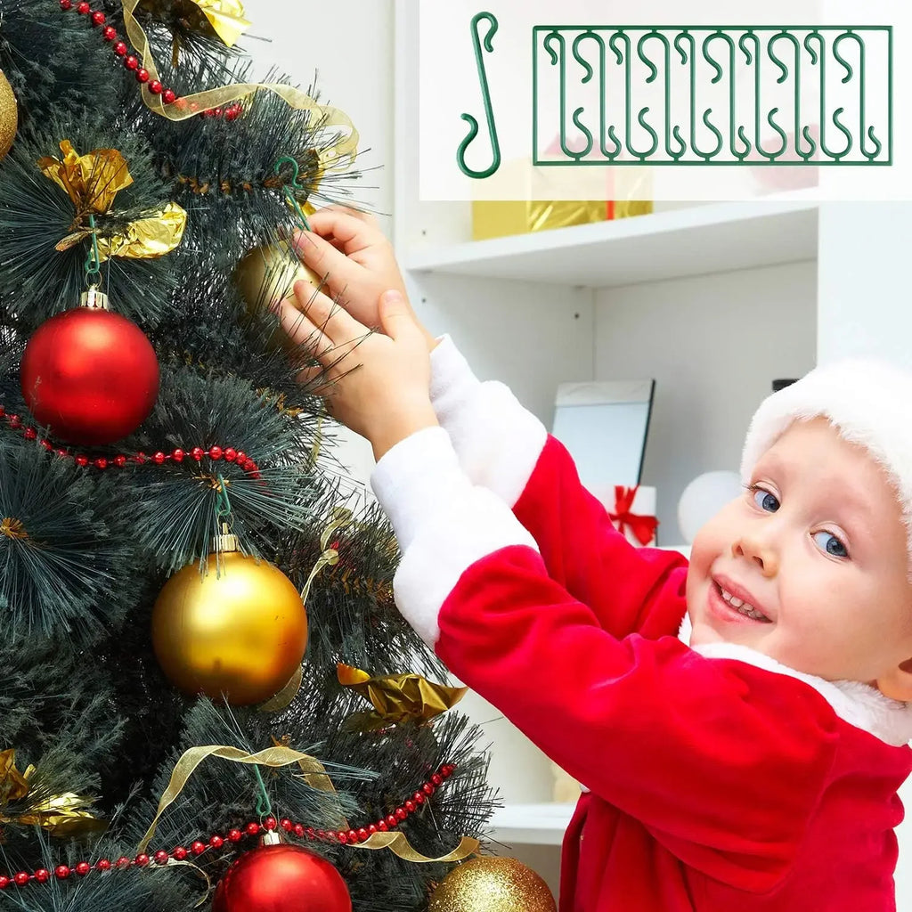 50/400 pçs mini gancho de natal de plástico em forma de s árvore de natal bola pingentes ornamento pendurado cabide diy navidad decoração de festa em casa