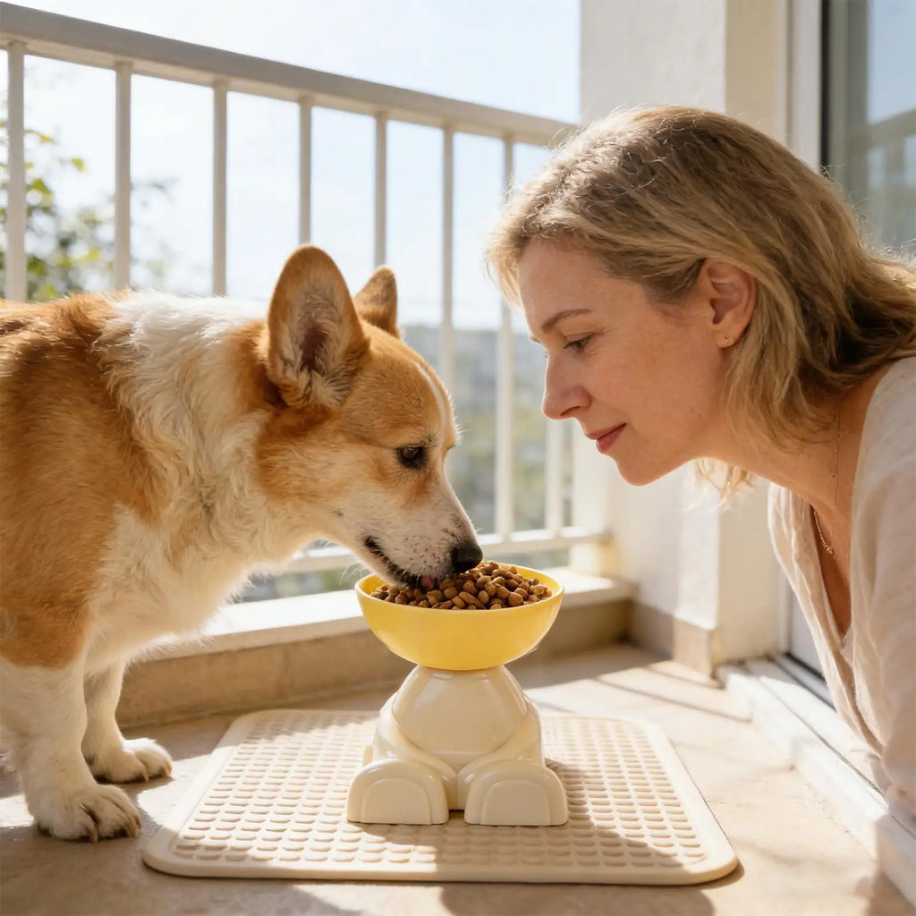 Tigelas para Alimentação de Gatos e Cães, Prato Elevado para Alimentos, Comedouro Antiderrapante para Animais de Estimação, Ideal para Cozinha, Apartamento e Uso Interno