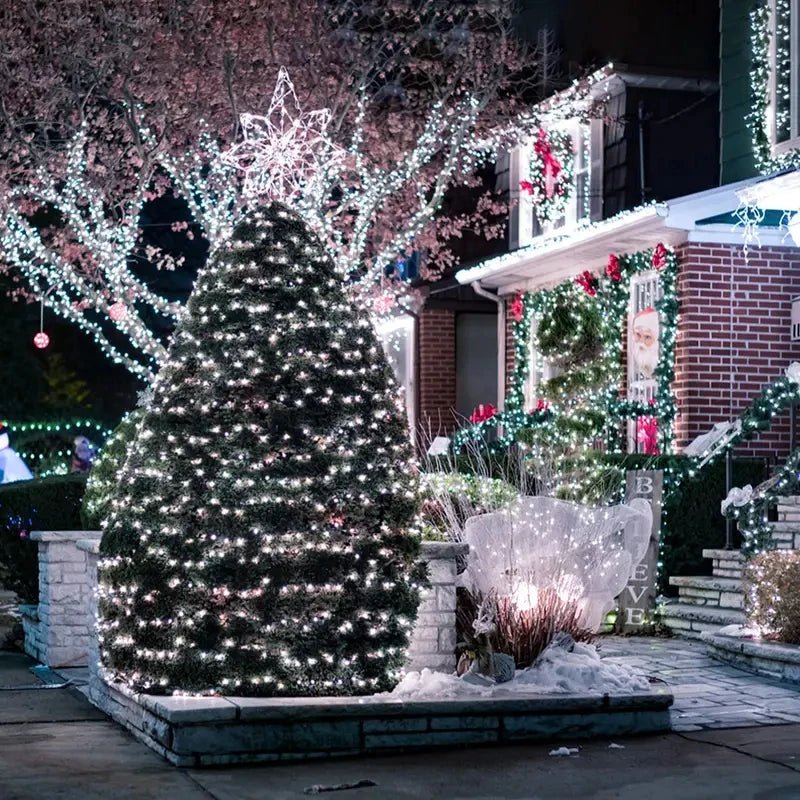 Luzes de fadas externas movidas a energia solar de couro de plástico LED IP65 à prova d'água 8 modos de iluminação para decoração de casamento de Natal
