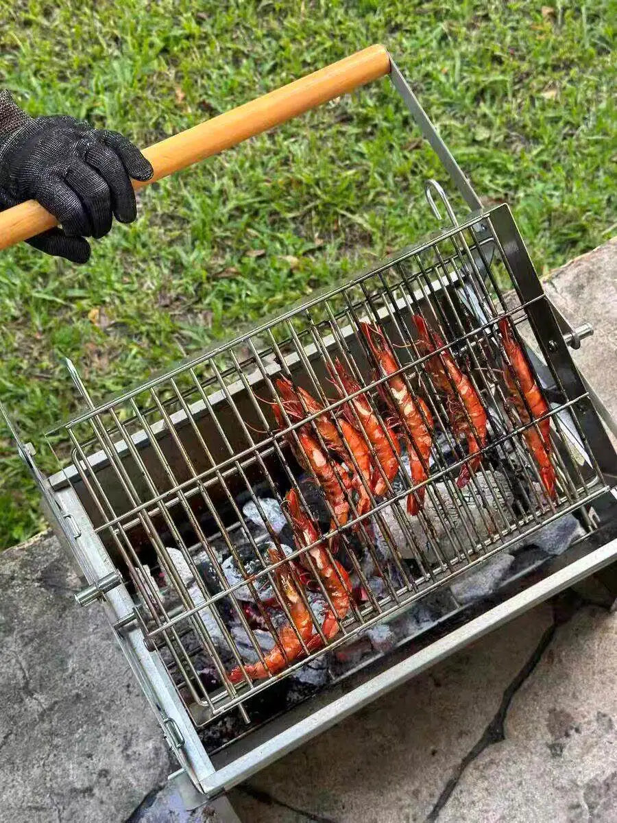 Churrasqueira a Carvão Rotativa Elétrica para Uso Doméstico e Externo