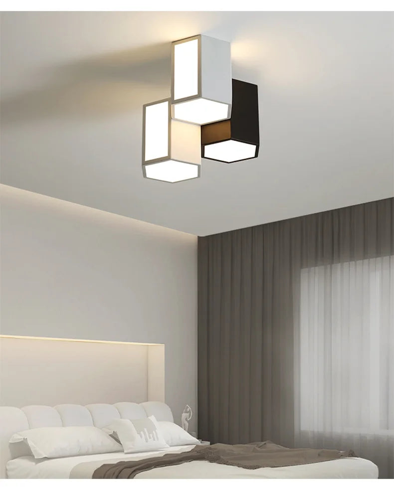 Luminárias de Teto Triangulares Ultrafinas para Sala de Estar e Quarto Lustres de Sala Decoração LED Chandelier de Teto