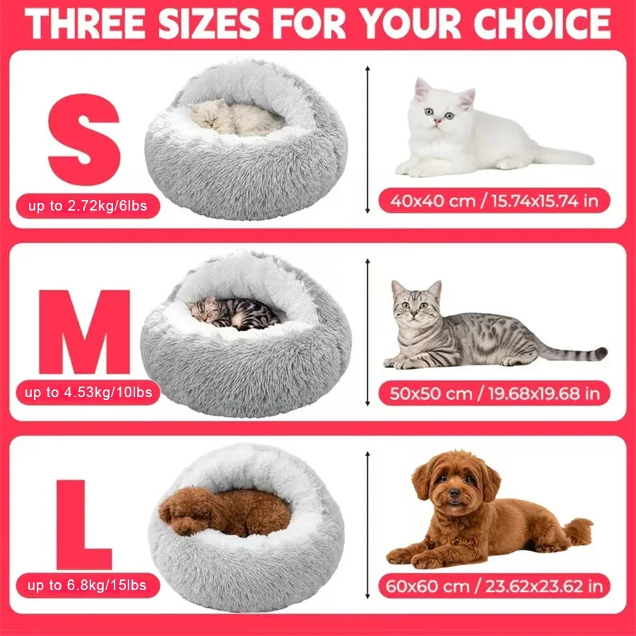 Camas aconchegantes para gatos, colchão para cães, cama quente e macia de pelúcia para animais de estimação, em formato de concha, semi-fechada, ninhos para dormir para gatos, para cães pequenos e gatinhos