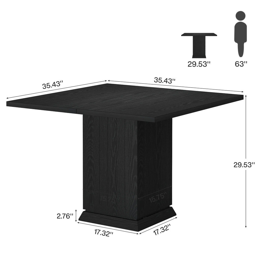 Mesa de jantar quadrada Tribesigns com 2 jogos americanos, mesa de jantar pequena de madeira projetada moderna para 4 pessoas