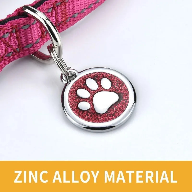 Etiquetas de Identificação para Animais de Estimação com Gravação Gratuita, Pingente Anti-perda para Coleira, Tag Personalizada com Nome de Cachorro, Decoração de Pata de Gato, Produto Personalizado Kasa & Pet