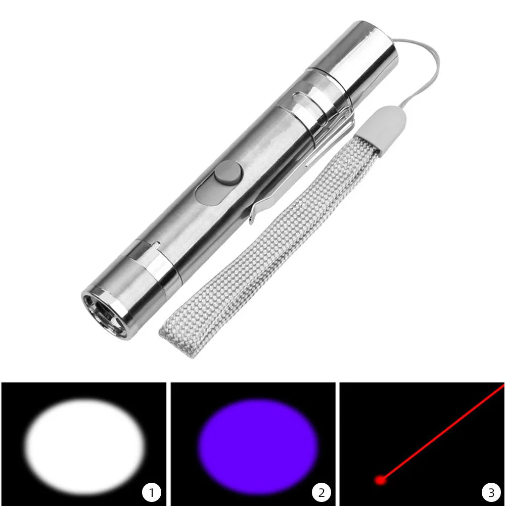 3-em-1 pet ponteiro gato brinquedo usb recarregável ponto vermelho luz engraçado gato caçador vara caneta interativa ponteiro produtos para animais de estimação