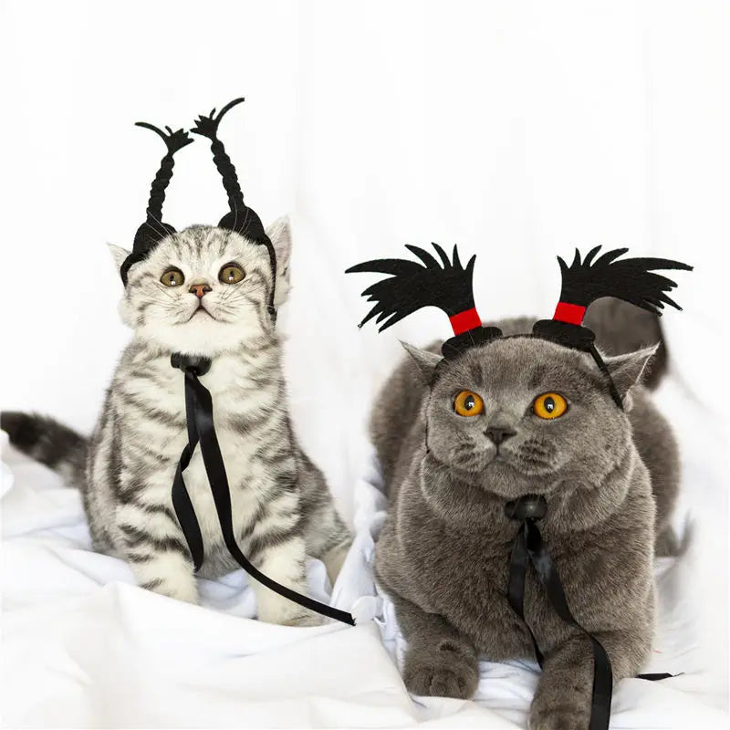 Traje de animal de estimação engraçado headwear para gato filhote de cachorro cão halloween fotografia adereços fontes de festa acessórios para animais de estimação