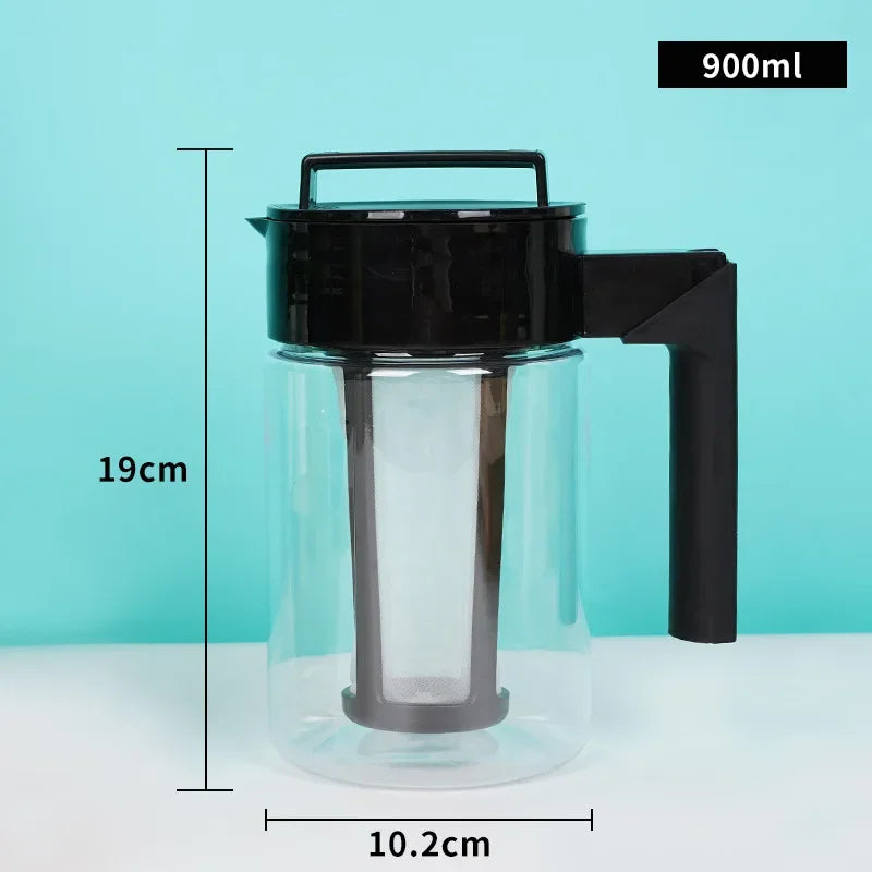Cafeteira gelada de fermentação fria 900ML/1300ML/2000ML com filtro e alça de café