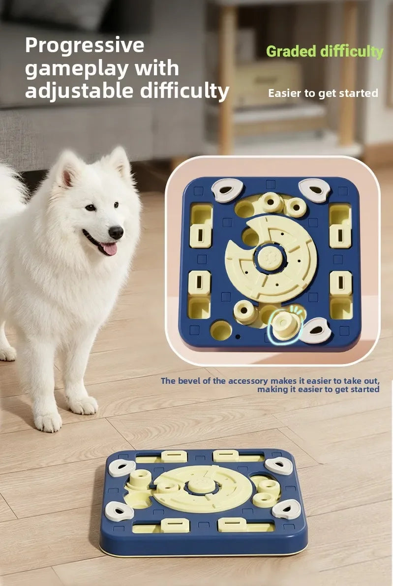 Brinquedo Labirinto Deslizante Multicamadas para Pets: Comedouro Lento, Tabuleiro de Busca de Alimentos, Anti-Engasgo