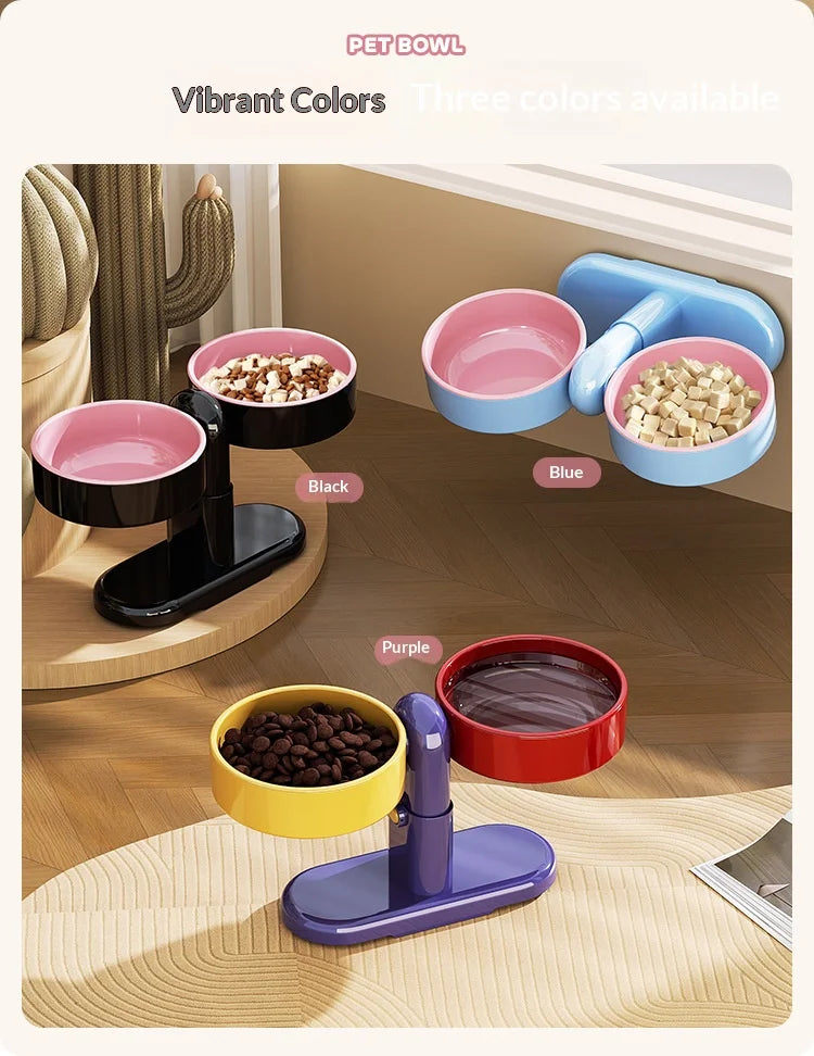 Suprimentos para animais de estimação: Tigelas para gatos/tigelas de água, tigelas para cães, tigelas para animais de estimação resistentes a quedas, com altura ajustável.