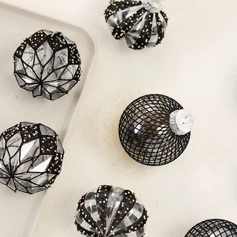 Conjunto de enfeites de bola de natal 8cm decoração de festa inquebrável pet decorações de árvore de natal bola de ouro para decoração de festa de feriado de natal