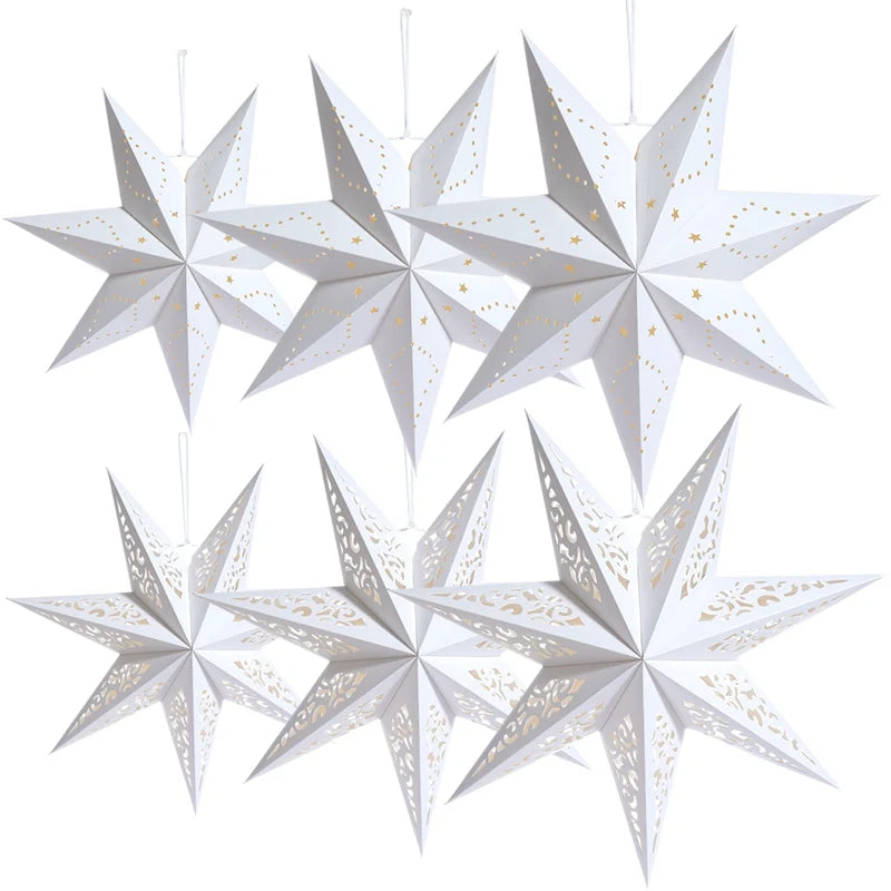 Estrela oca pendurado pingentes ramadan decoração 2024 para casa navidad natal noel presentes enfeites de natal ano novo 2024