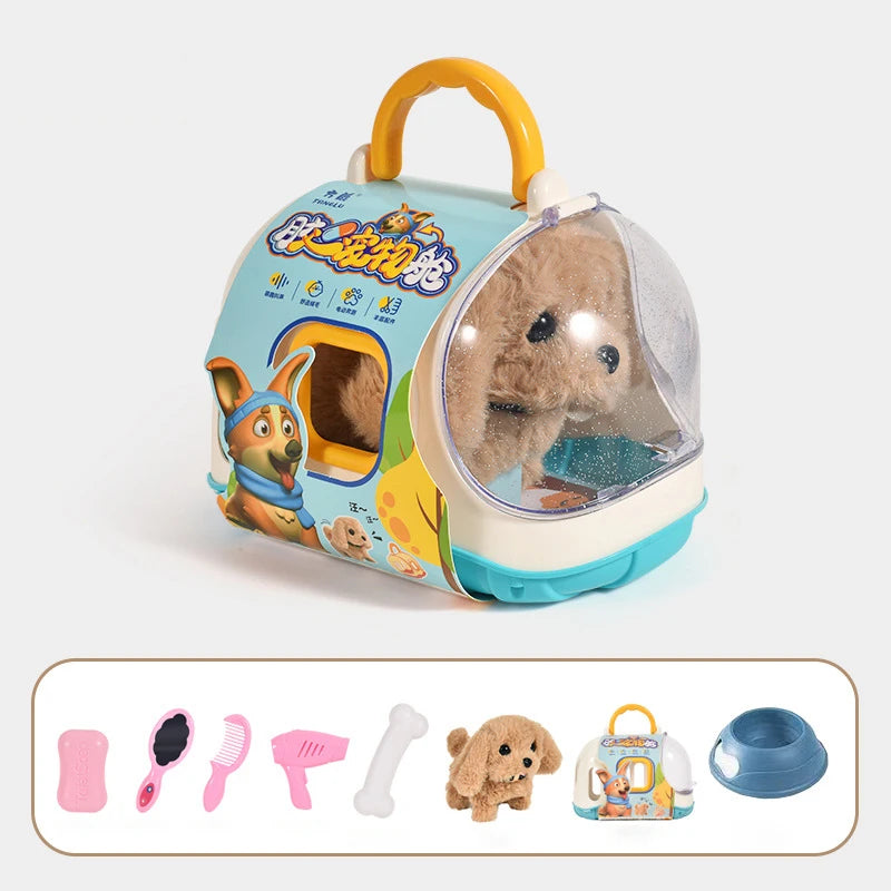 Novo brinquedo eletrônico para cães de estimação, brinquedo interativo para caminhada, boneca de pelúcia, brinquedo vibratório, movimento automático, filhote de cachorro elétrico, presente para bebês e crianças