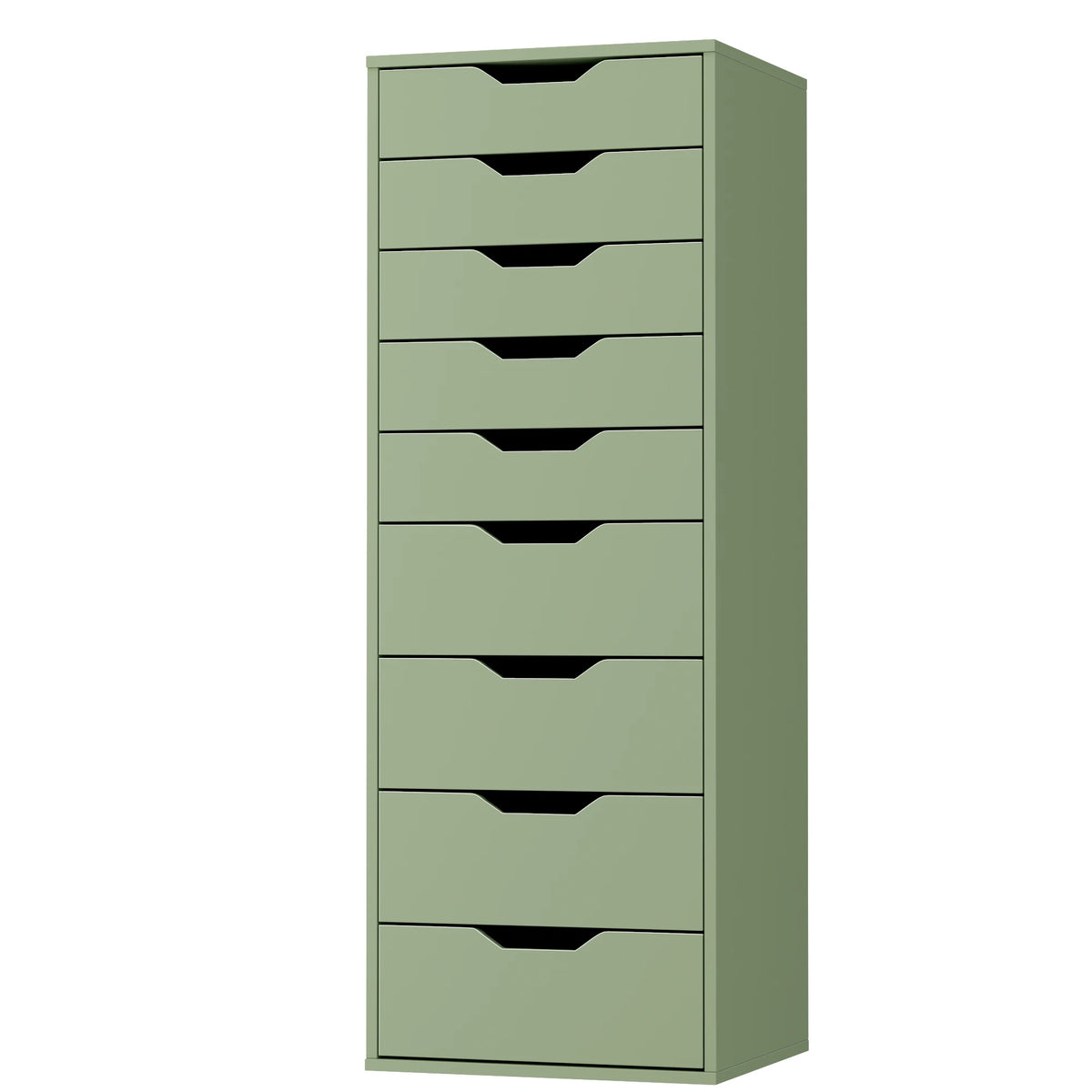 Getone Cômoda Quarto, Cômoda alta, Armário de armazenamento branco, Armário alto com 9 gavetas para sala de estar 124,3x45x40cm