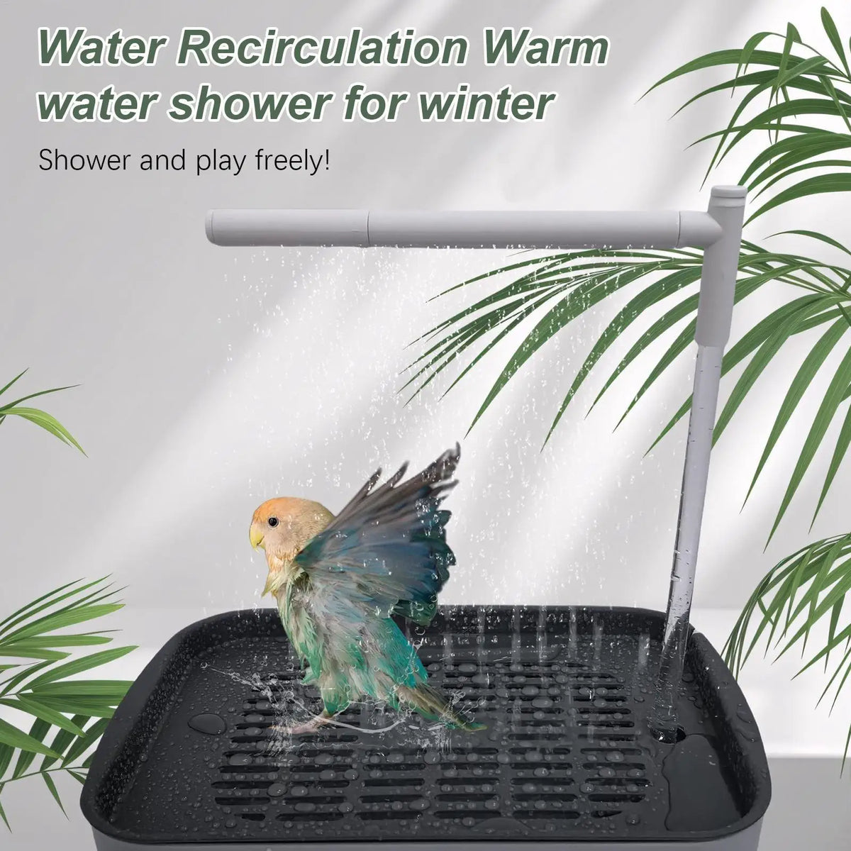Chuveiro para Pássaros, Banheira Automática Recarregável com Torneira Circulante, Acessórios para Banho de Animais de Estimação