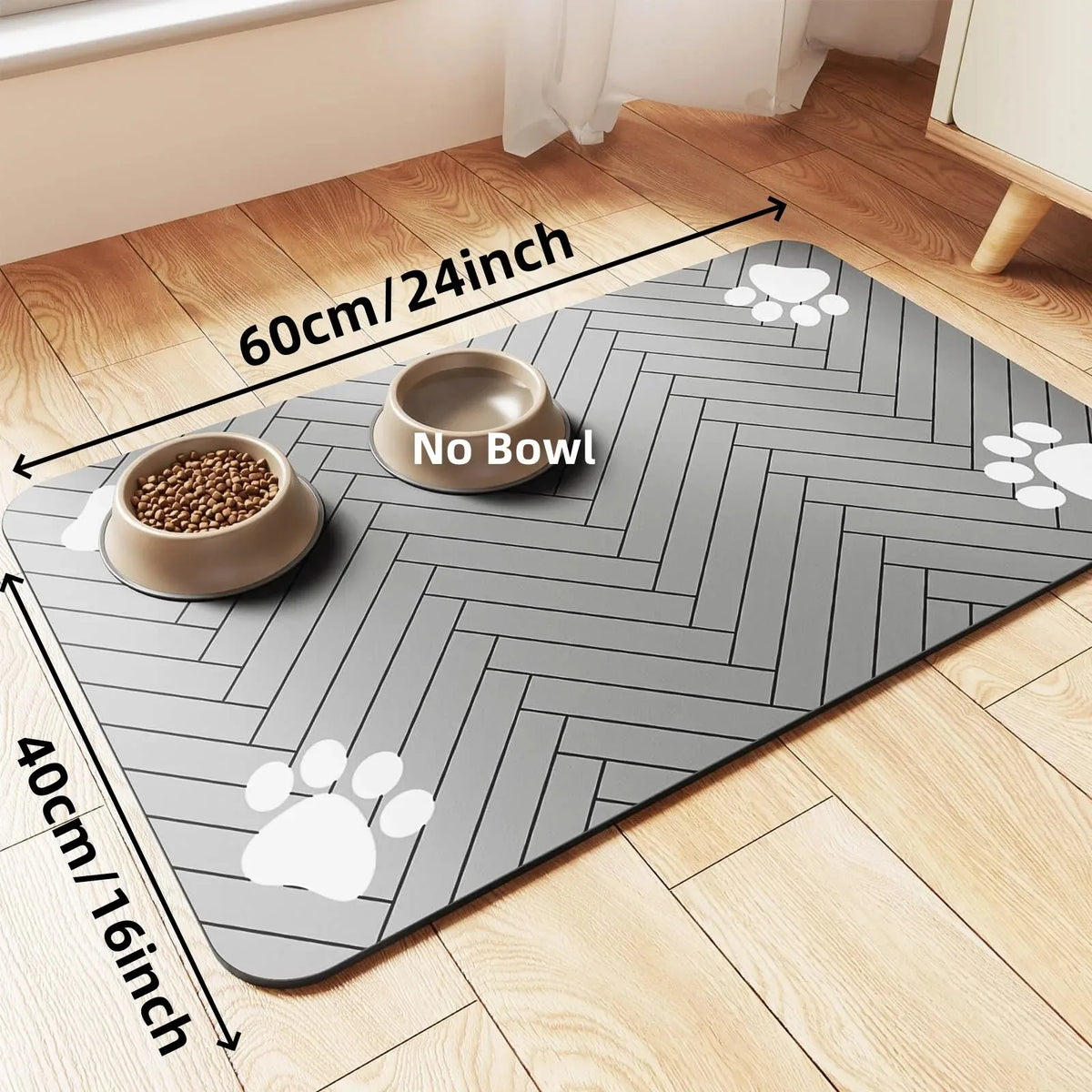 Tapete para Comedouros de Cães e Gatos, Absorvente, Impermeável e de Secagem Rápida