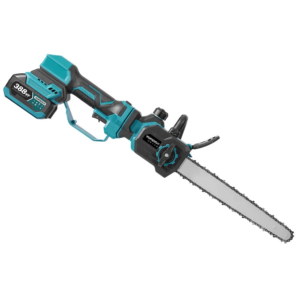 Yofidar 12 Polegada pólo telescópico sem escova motosserra elétrica jardim carpintaria poda serra para makita 18-21v bateria pino