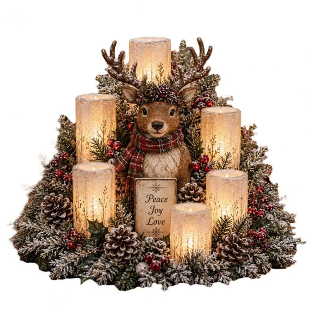 Arranjos de mesa natalinos, decoração para a casa durante as festas, enfeite central natalino, luminária com luz quente, enfeite alimentado por USB para as festas.