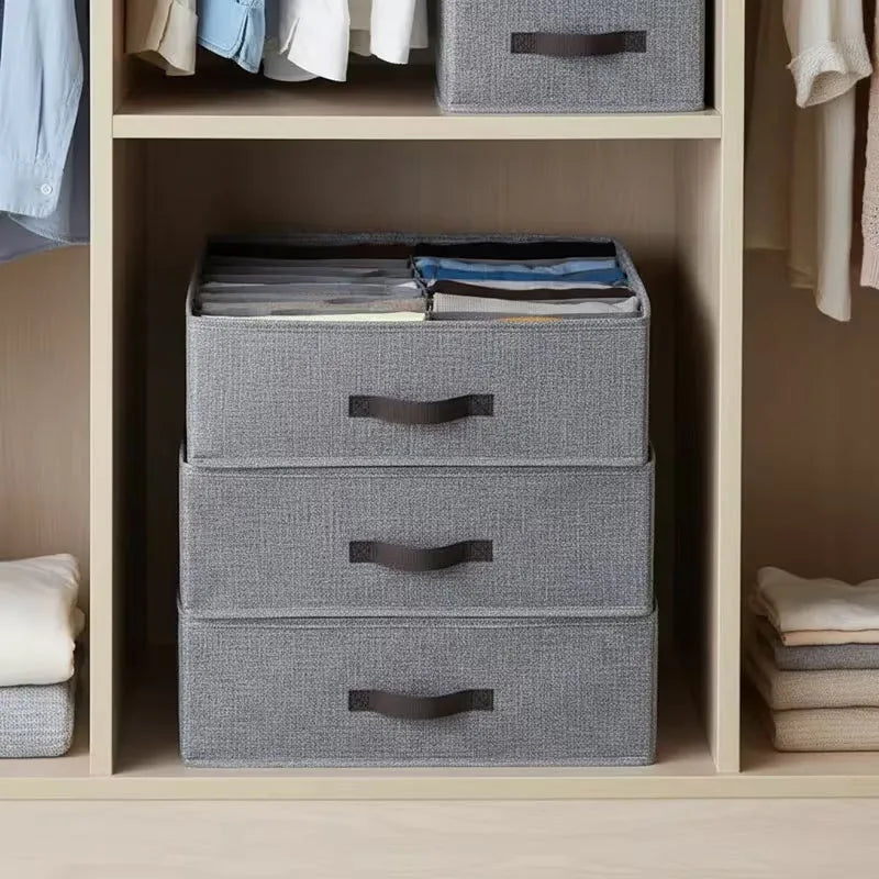 Guarda-roupa organizador de armazenamento de roupas camisola camiseta caixa de armazenamento engrossado calças caixa de armazenamento roupa interior meias organizador para casa