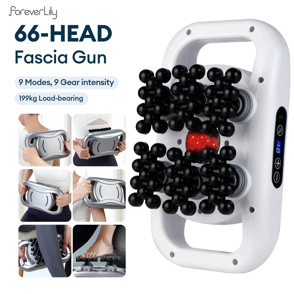 66-head Fascia Gun High Frequency Vibration Body Massage Gun Back Massager Waist Massager Neck Shoulder Thigh Massager