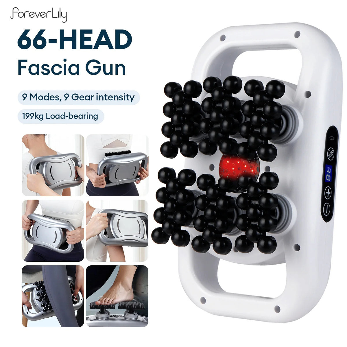 66-head Fascia Gun High Frequency Vibration Body Massage Gun Back Massager Waist Massager Neck Shoulder Thigh Massager