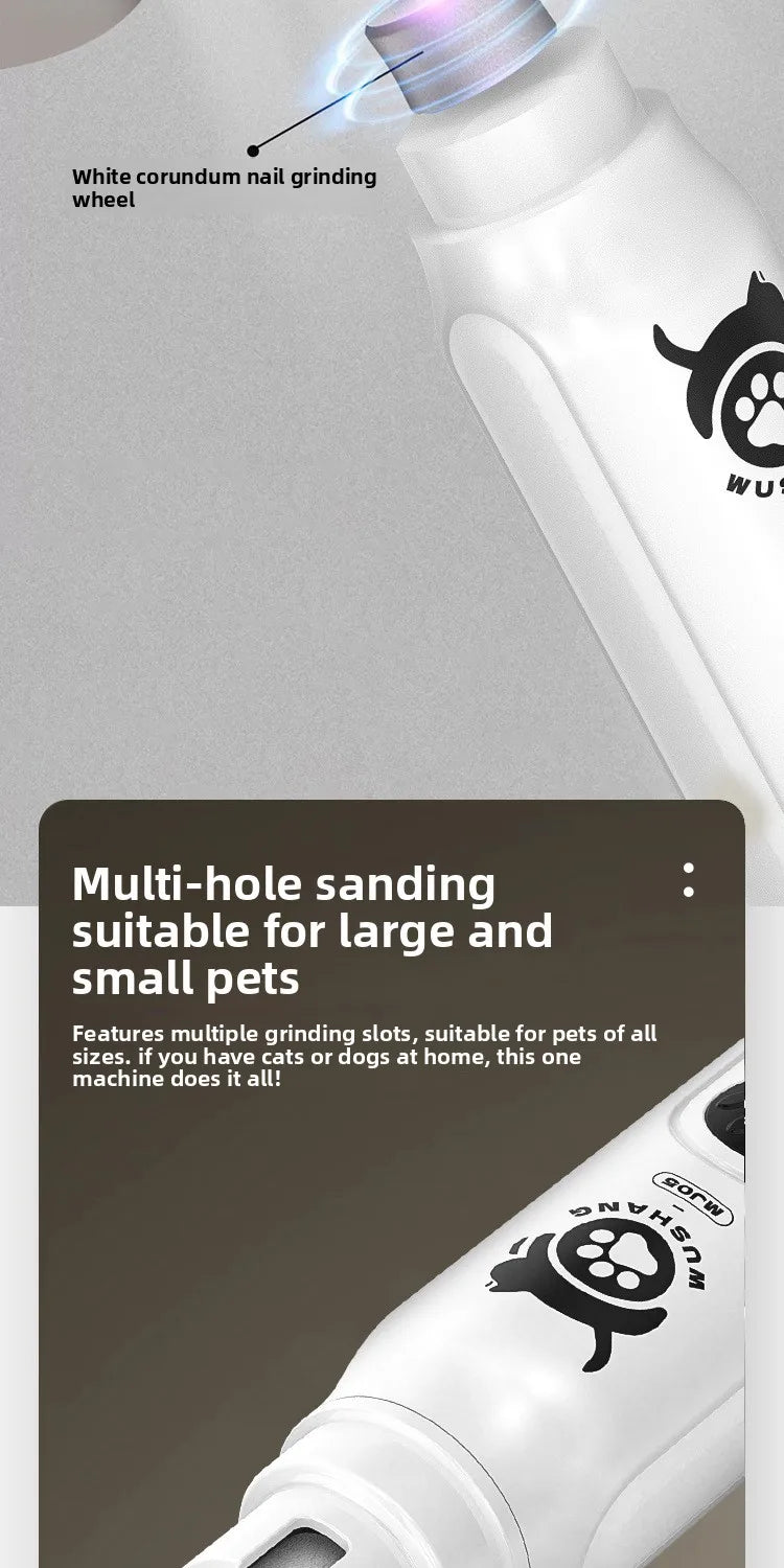 Grande Cortador de Unhas Elétrico para Animais de Estimação, Lixadeira de Unhas para Cães e Gatos, Aparador de Unhas para Higiene e Limpeza de Pets