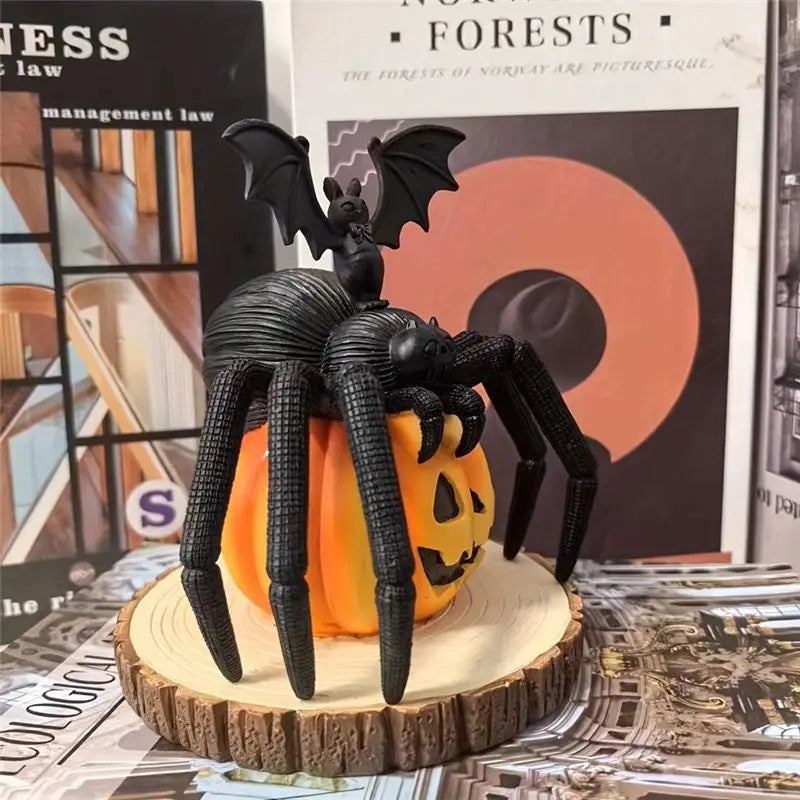 Decorações de Abóboras Aranhas ABKJ-Halloween para Decoração de Casa no Outono, Decoração de Mesa para Festas e Decorações de Feriados