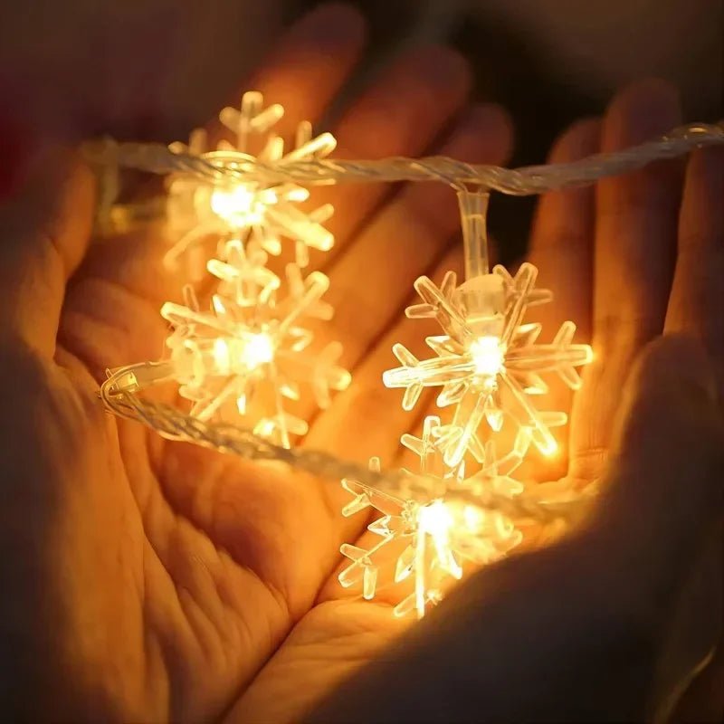 10/20/40leds natal luz de fadas corda usb/bateria alimentado árvore de natal feriado decoração de ano novo floco de neve luz corda