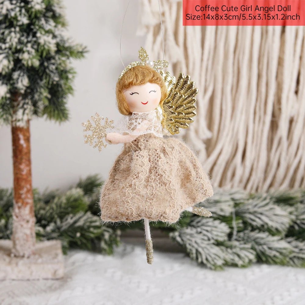 Ano novo 2024 natal anjo bonecas árvore de natal pingente ornamentos navidad 2022 decoração de natal para casa presentes natal noel deco
