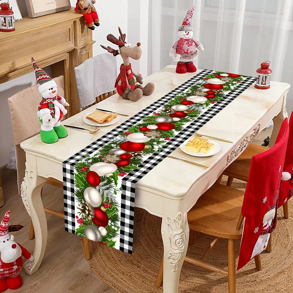 Natal papai noel corredor de mesa navidad natal noel árvore boneco de neve bandeira de mesa feliz natal decoração para casa 2025 ano novo 2026