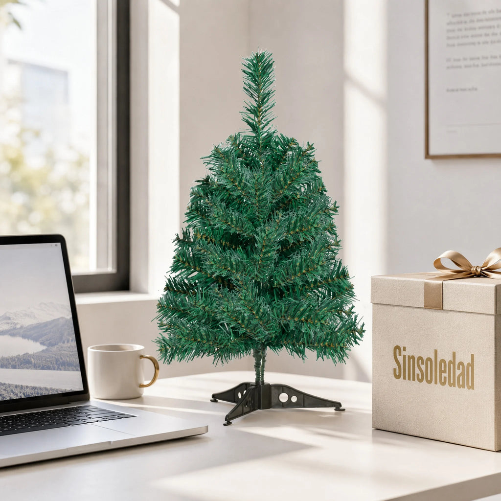 Árvore de Natal Artificial Mini de 45cm, Pequena Árvore de Natal para Mesa, para Decoração de Casa, Escritório, Mesa de Janela, Festa de Fim de Ano