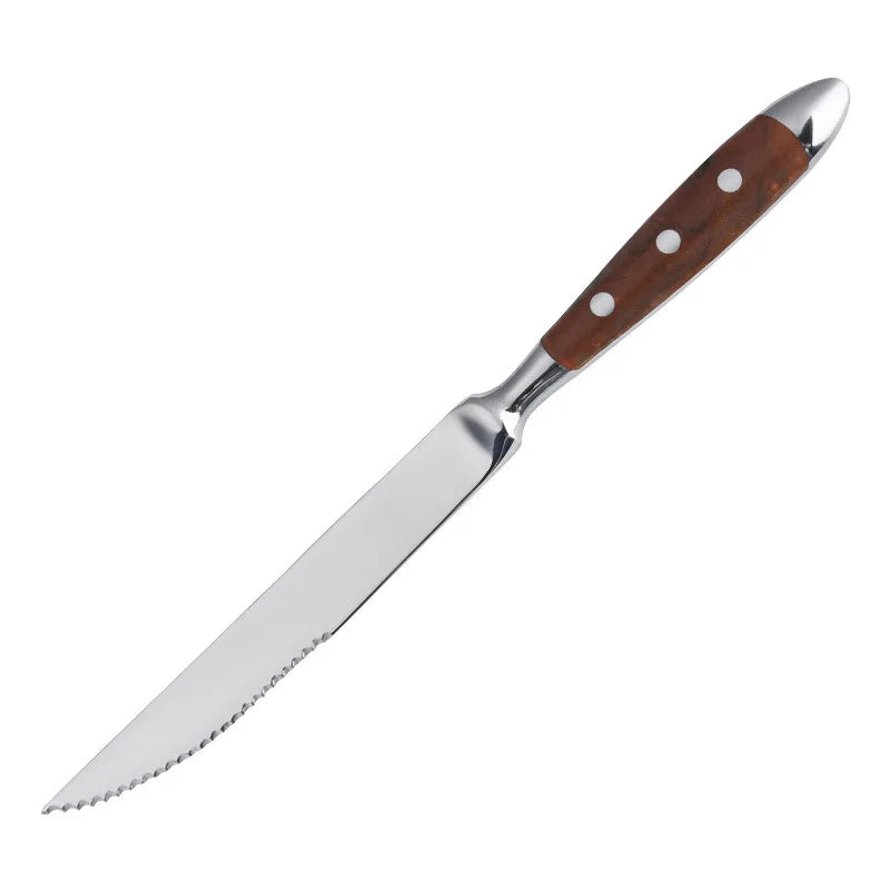 Conjunto de Talheres de Aço Inoxidável, Conjunto de 6 Peças Incluindo Faca, Garfo e Colher, Facas de Cozinha e Talheres para Sala de Jantar Kasa & Pet