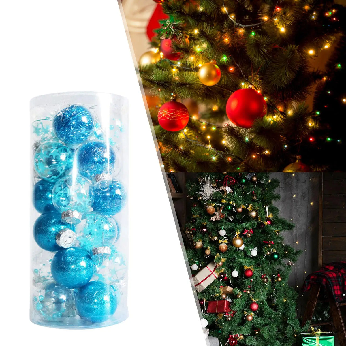 24x enfeites de bolas de Natal decorações de árvore de Natal para festival de aniversário
