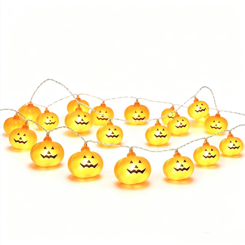 Decoração de Halloween: Luzes de Corda de Abóbora para Atmosfera de Terror, Decoração para Casa, Festa de Halloween, Doçura ou Travessura, Iluminação DIY