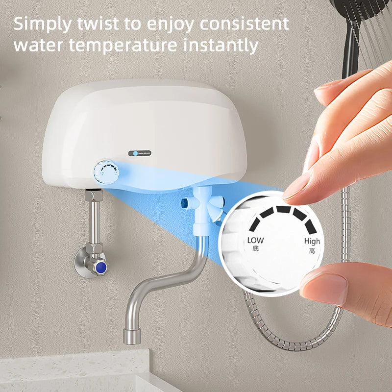 Aquecedor de água instantâneo 3500W, saída dupla de água quente/fria, aquecedores elétricos de água, chuveiro de banheiro com display de temperatura 220V