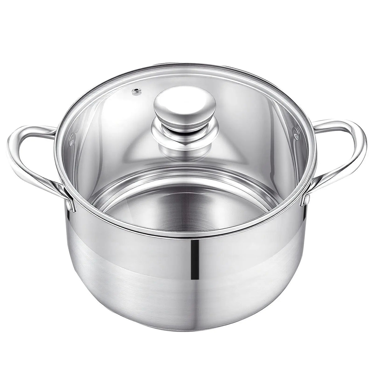 8 Quart Stainless Steel Stockpot with Glass Lid PFOA-Free PFAS-Free Sauce Pans Compatible with Gas Stoves Kitchen Essentials