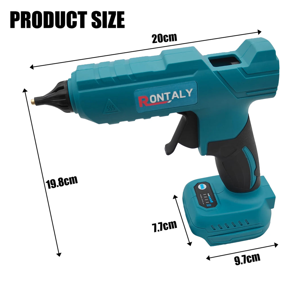 Pistola de Cola Quente Sem Fio para Makita 18V com 2 Baterias, 10 Bastões de Cola, Bico Anti-Gotejamento, Uso Pesado e Artesanato