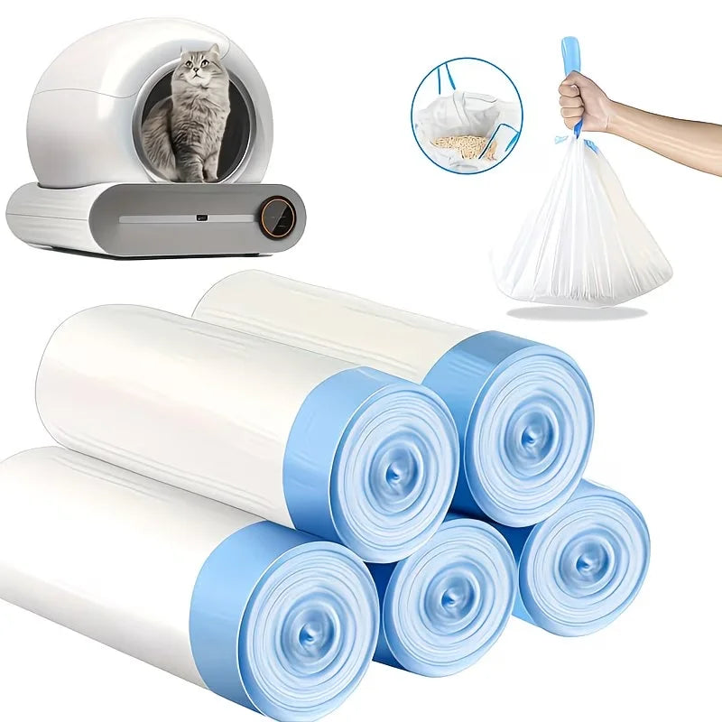 2/4/8 Rolos de Sacos para Dejetos de Animais de Estimação para Caixa de Areia Automática Tonepie, Sacos de Lixo para Dejetos de Gato, Sacos de Resíduos para Sanitário de Gato Autolimpante
